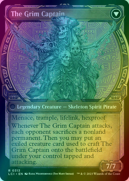 Throne of the Grim Captain // The Grim Captain [313] [Legends of Ixalan Showcase] [The Lost Caverns of Ixalan] [Foil]