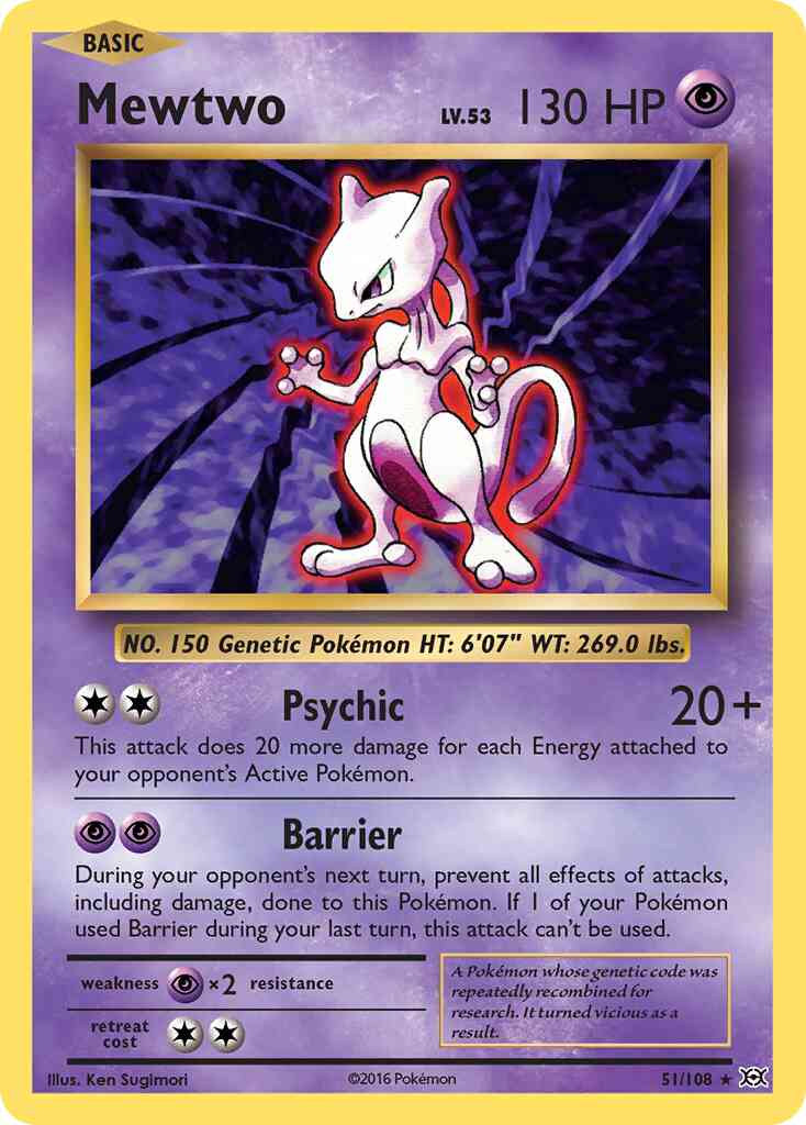 Mewtwo - 51/108 - Rare [xy12-51] [Non-Holo]