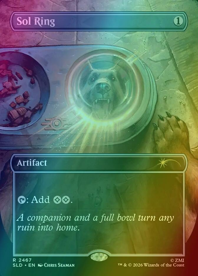 Sol Ring [2467] [Borderless] [Fallout: Greet the Dog] [Secret Lair Drop] [Foil]