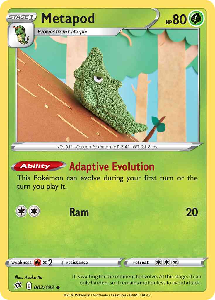 Metapod - 002/192 - Uncommon [swsh2-002] [Reverse Holo]