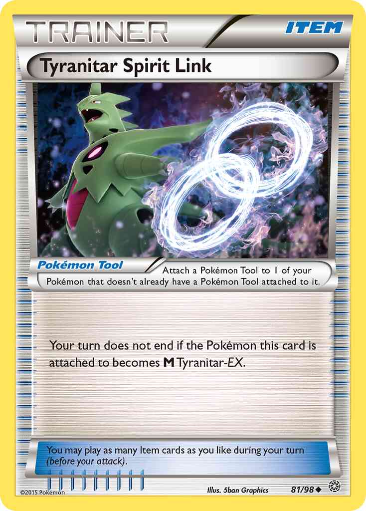 Tyranitar Spirit Link - 81/98 - Uncommon [xy7-81] [Reverse Holo]