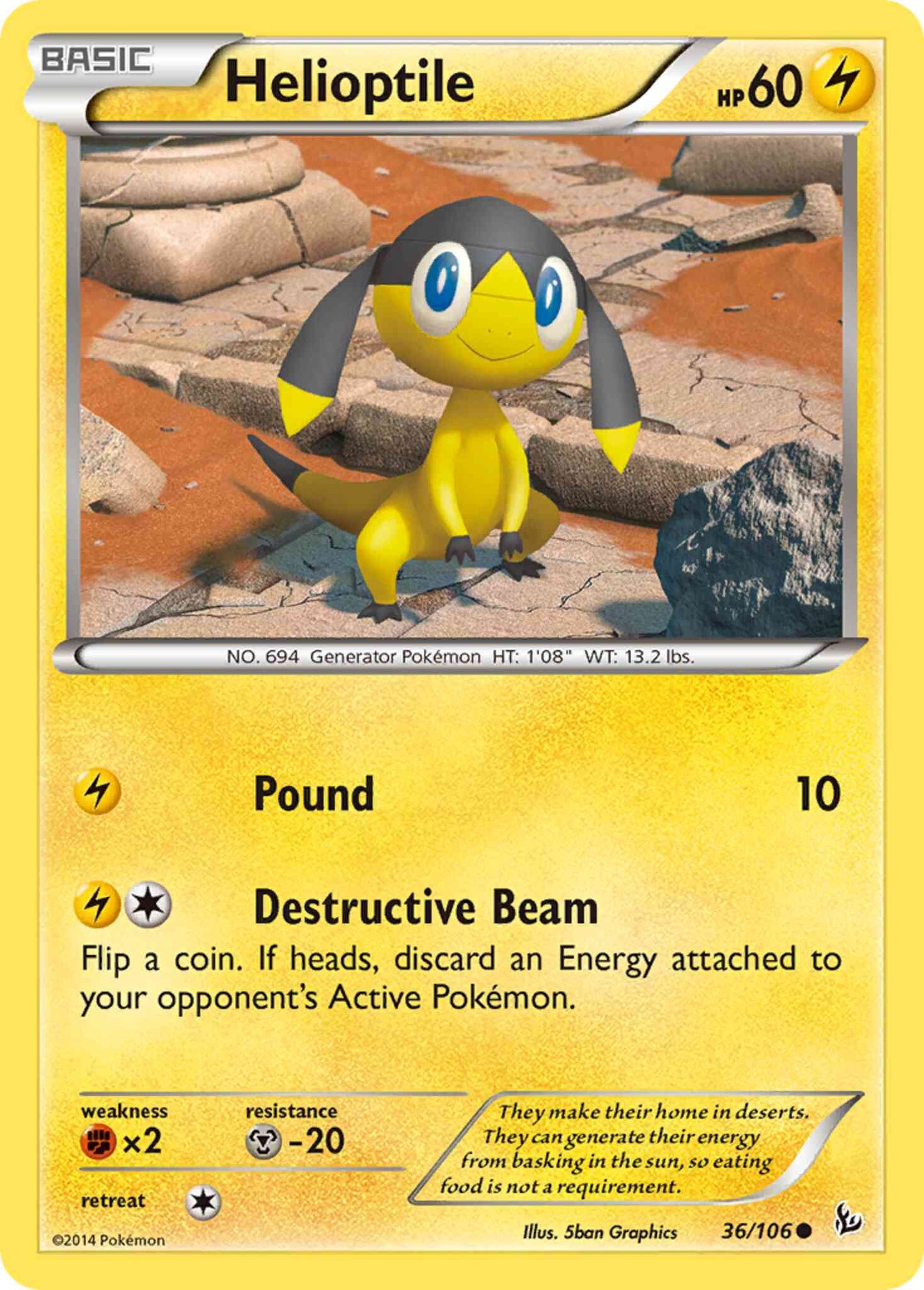 Helioptile - 36/106 - Common [xy2-36] [Non-Holo]