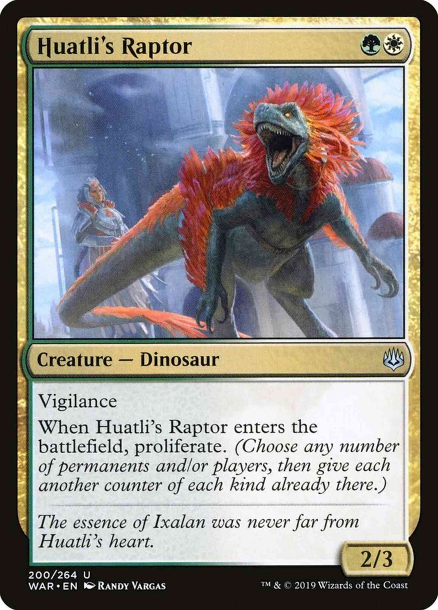 Huatli's Raptor [200] [War of the Spark] [Non-Foil]