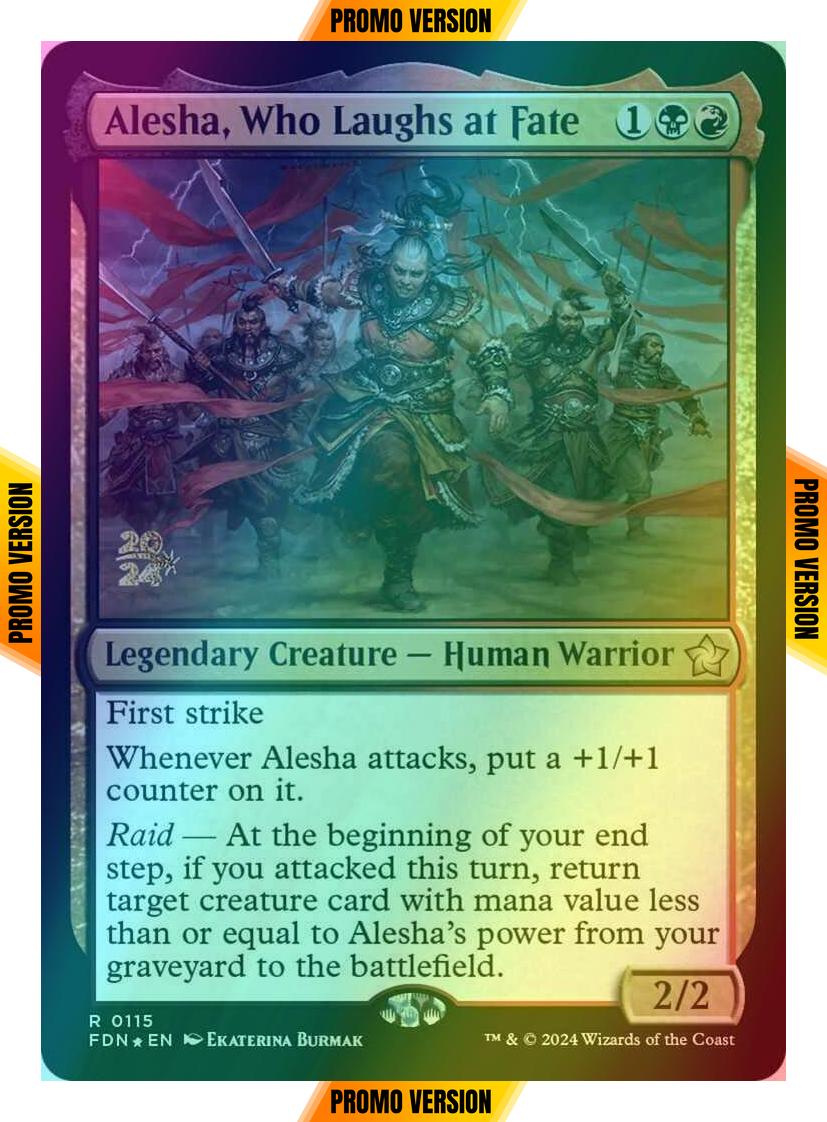 Alesha, Who Laughs at Fate [115s] [Prerelease] [Foundations: Promos] [Foil]