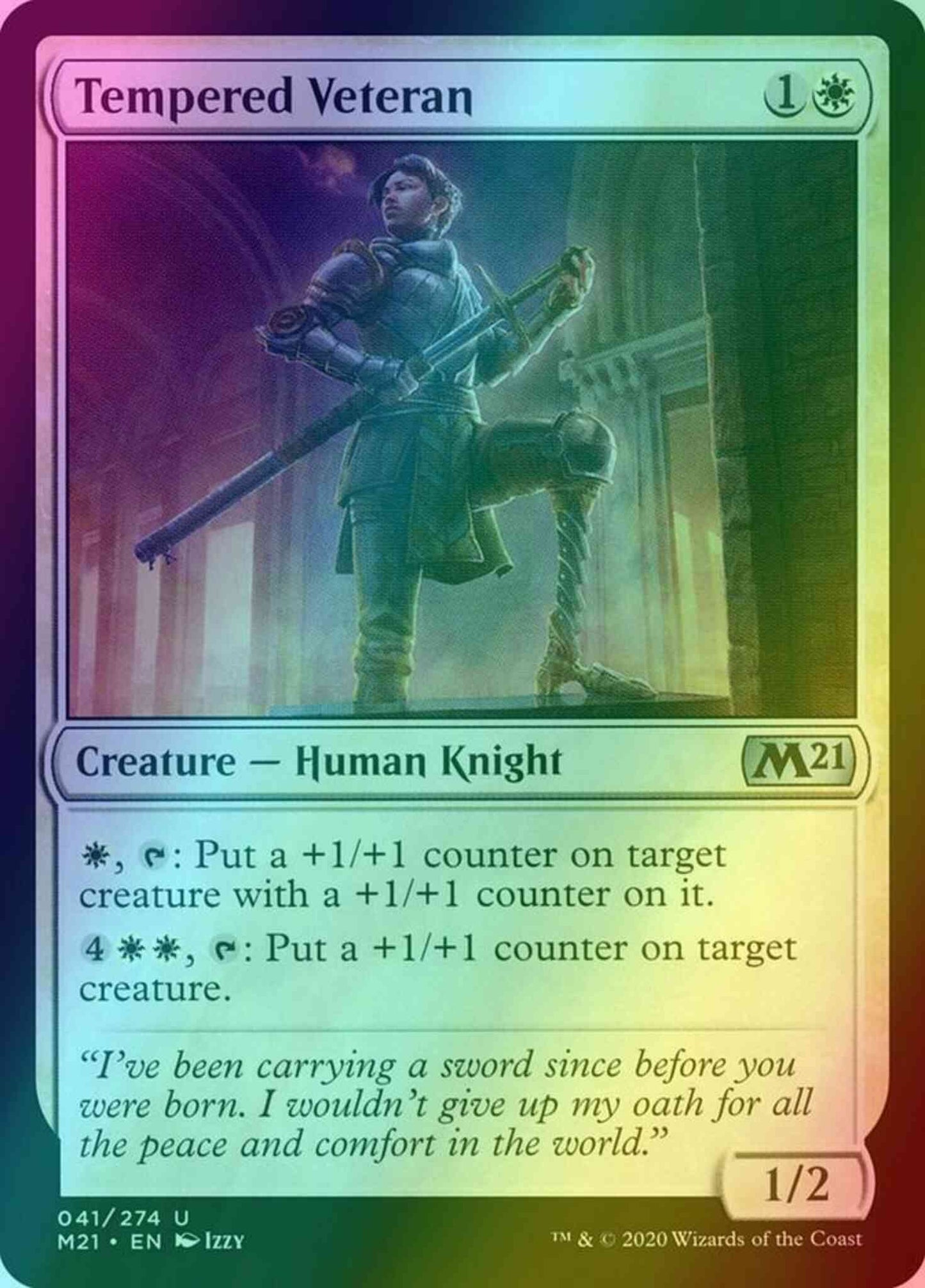 Tempered Veteran [41] [Core Set 2021] [Foil]