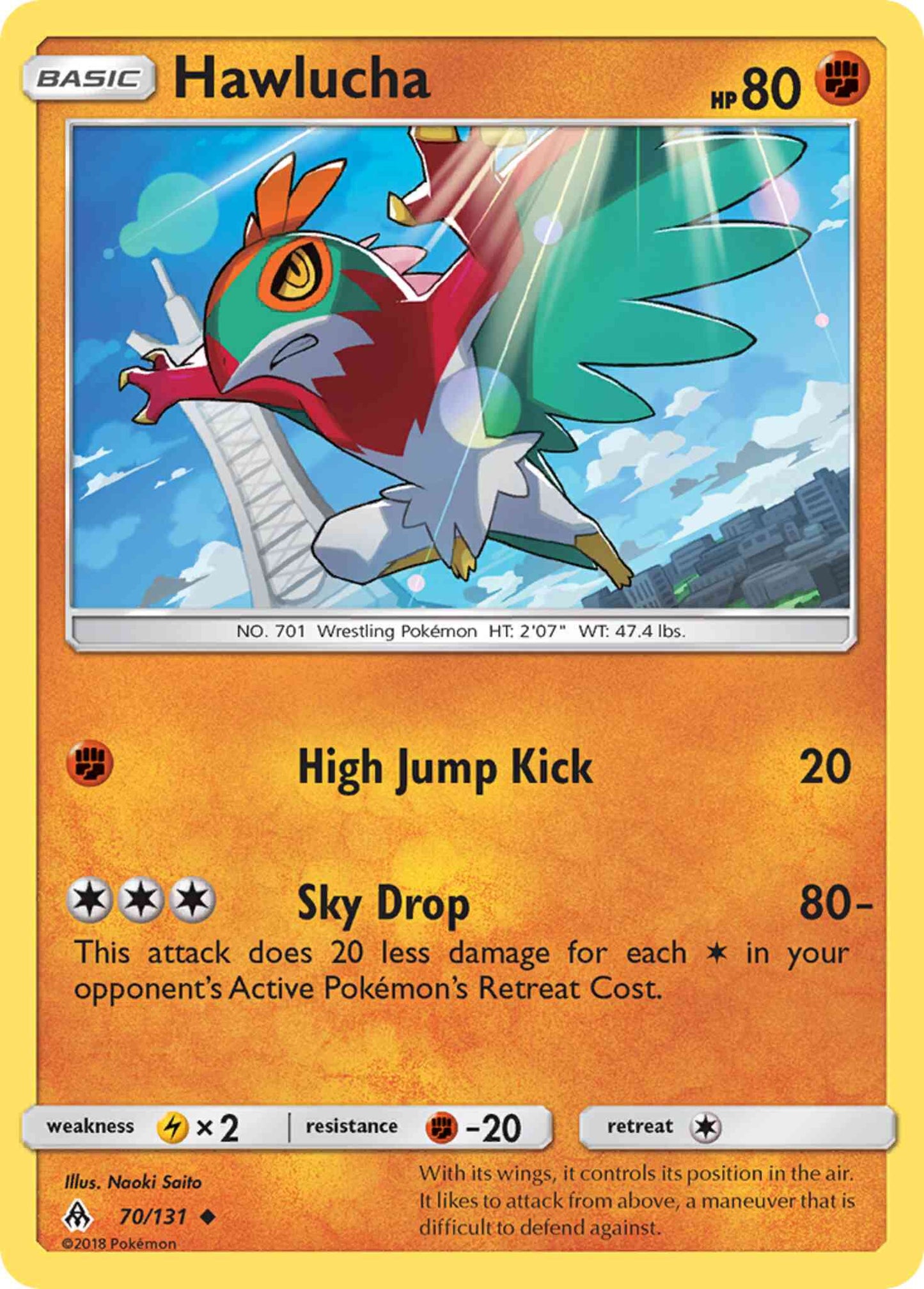 Hawlucha - 70/131 - Uncommon [sm6-70] [Non-Holo]