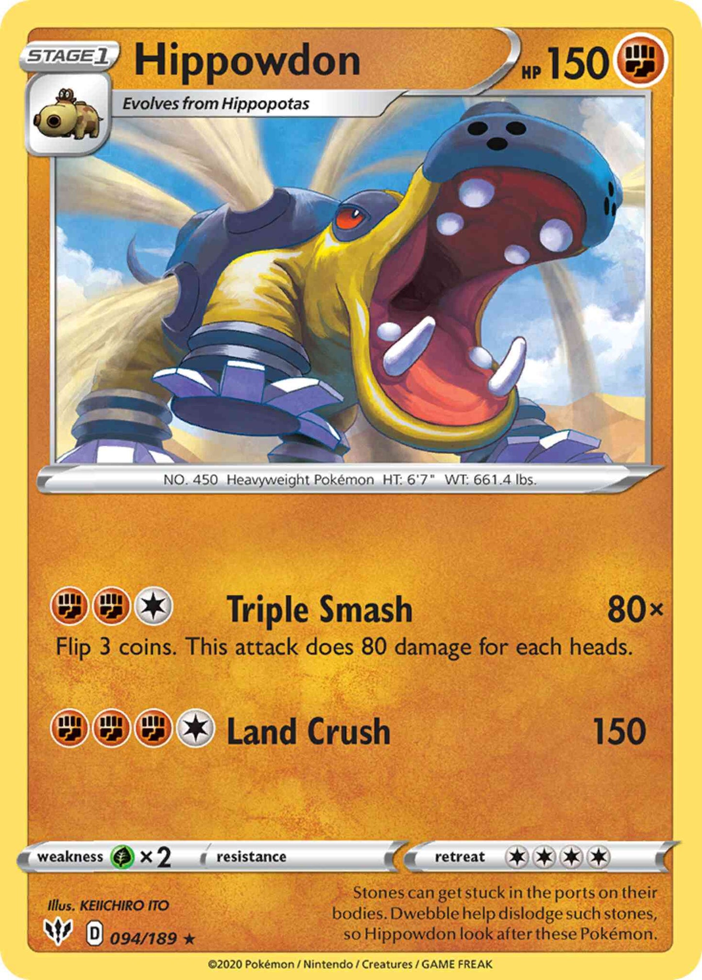 Hippowdon - 094/189 - Rare [swsh3-094] [Non-Holo]