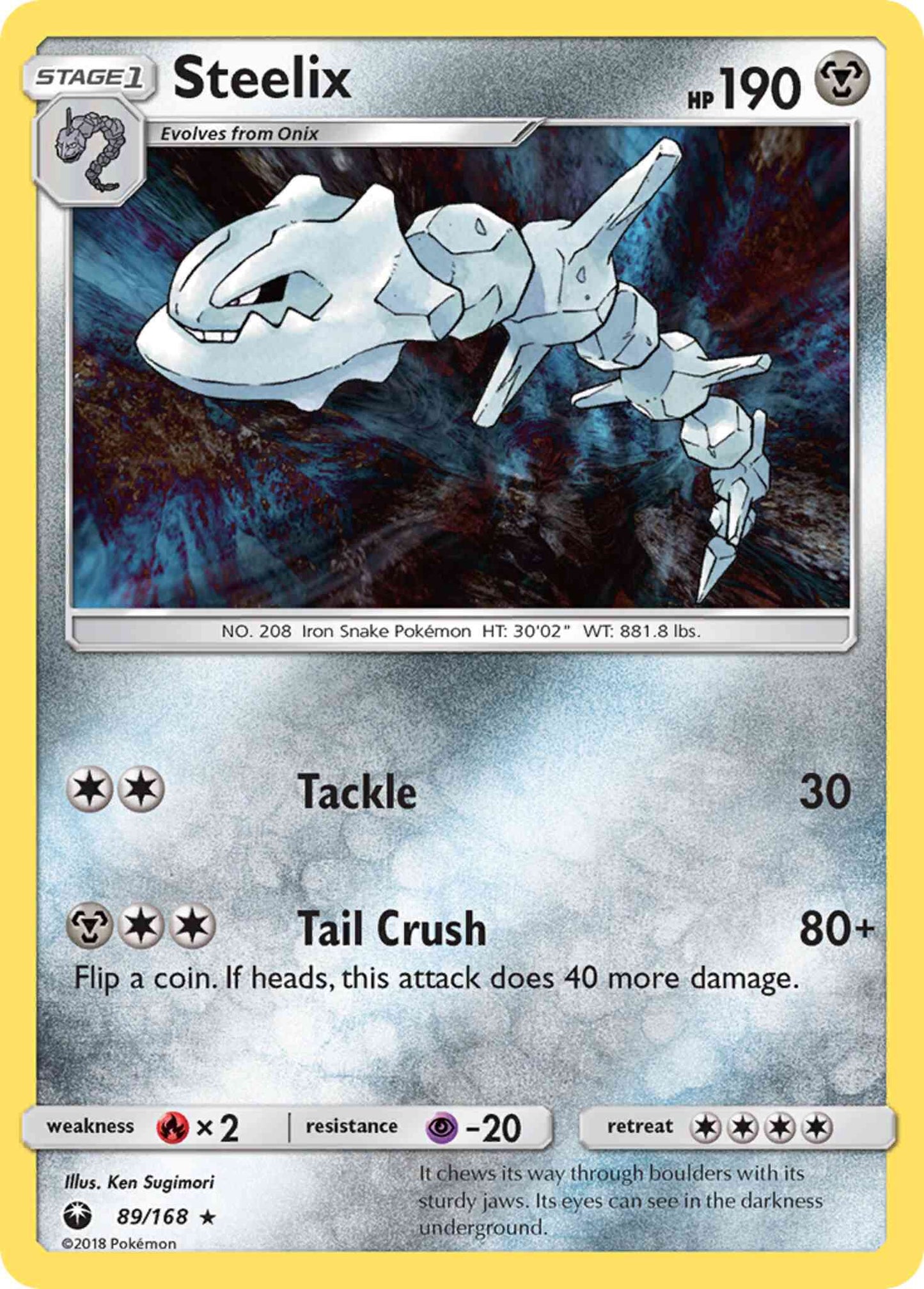 Steelix - 89/168 - Rare Holo [sm7-89] [Reverse Holo]