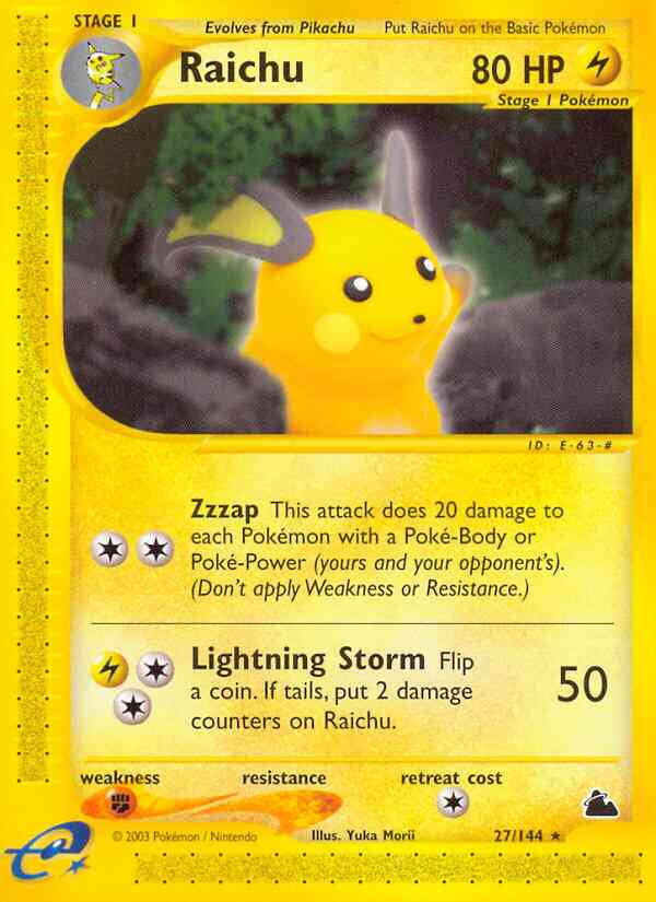 Raichu - 27/144 - Rare [ecard3-27] [Non-Holo]