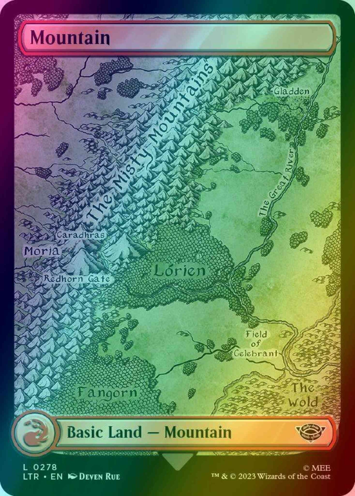 Mountain [278] [Full Art] [Map Lands] [The Lord of the Rings: Tales of Middle-earth] [Foil]