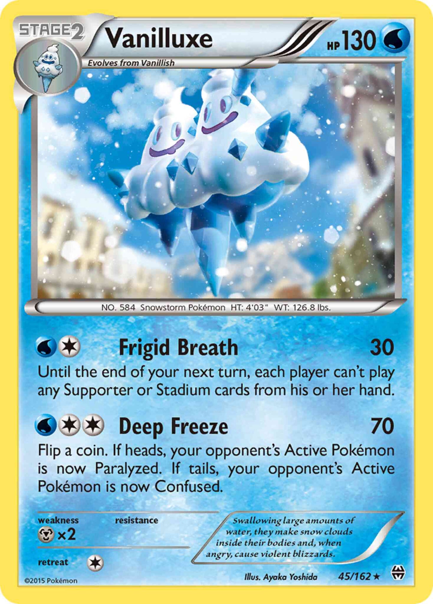Vanilluxe - 45/162 - Rare [xy8-45] [Reverse Holo]