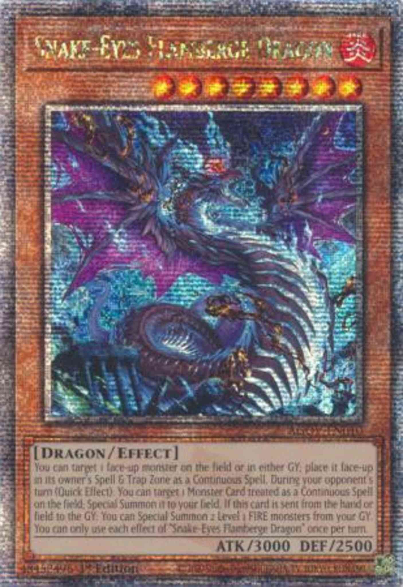 Snake-Eyes Flamberge Dragon - AGOV-EN010 - Quarter Century Secret Rare - 1st Edition