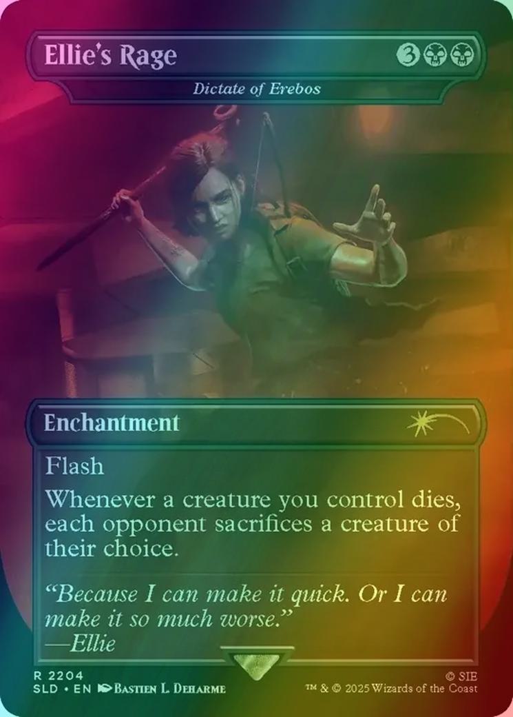 Ellie's Rage - Dictate of Erebos [2204] [Borderless] [The Last of Us Part II] [Secret Lair Drop] [Rainbow Foil]