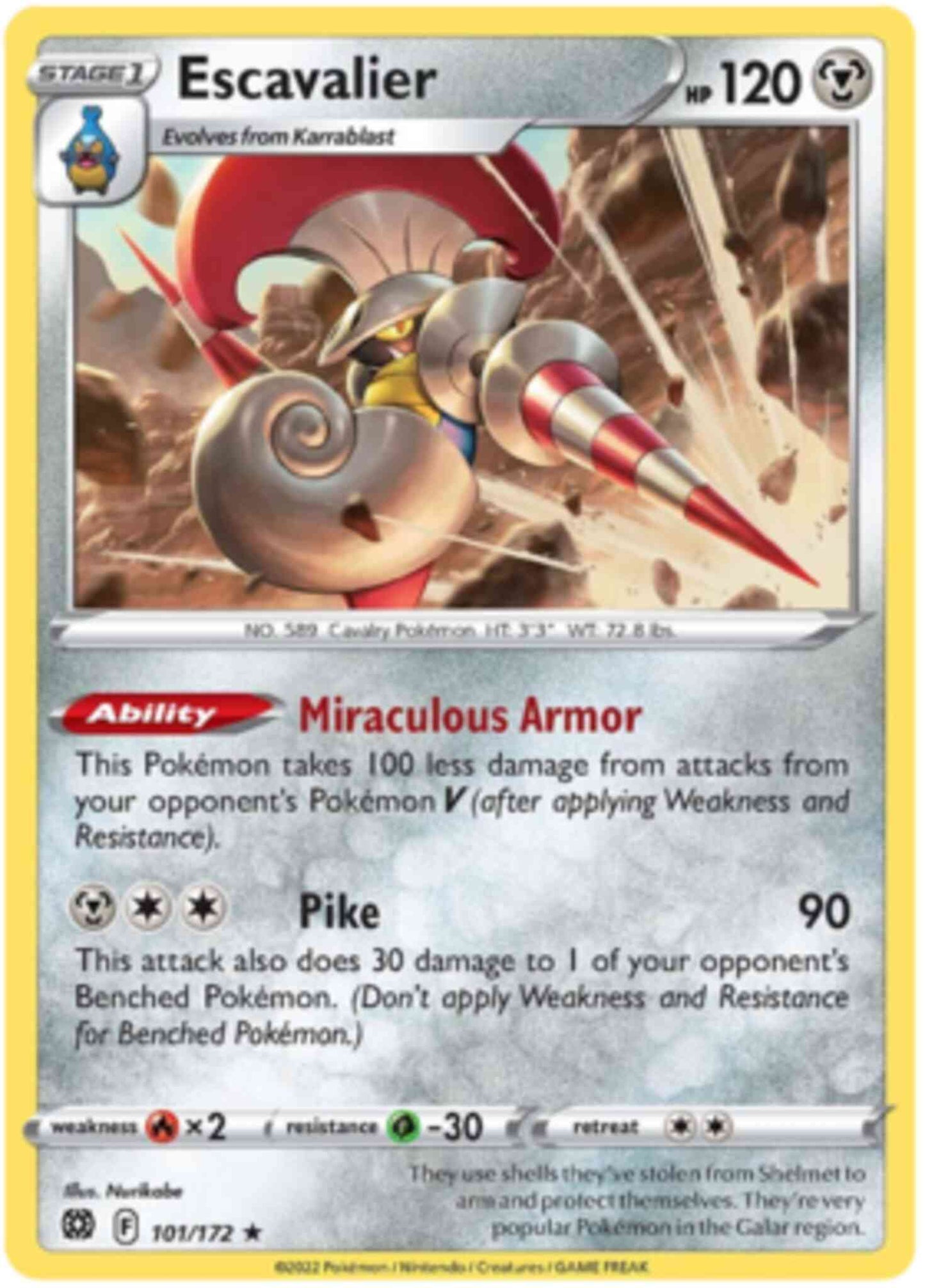 Escavalier - 101/172 - Rare [swsh9-101] [Non-Holo]