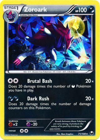 Zoroark - Cracked Ice Holo - 71/108 - Rare [bw5-71] [Holo]