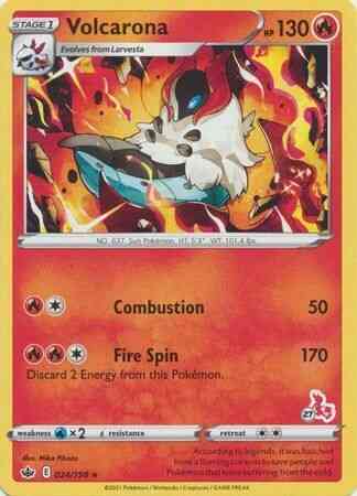 Volcarona - 24/198 - Rare - Cinderace Stamp [ba02-CIN27] [Non-Holo]