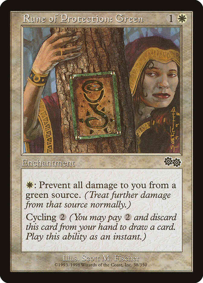 Rune of Protection: Green [38] [Urza's Saga] [Non-Foil]