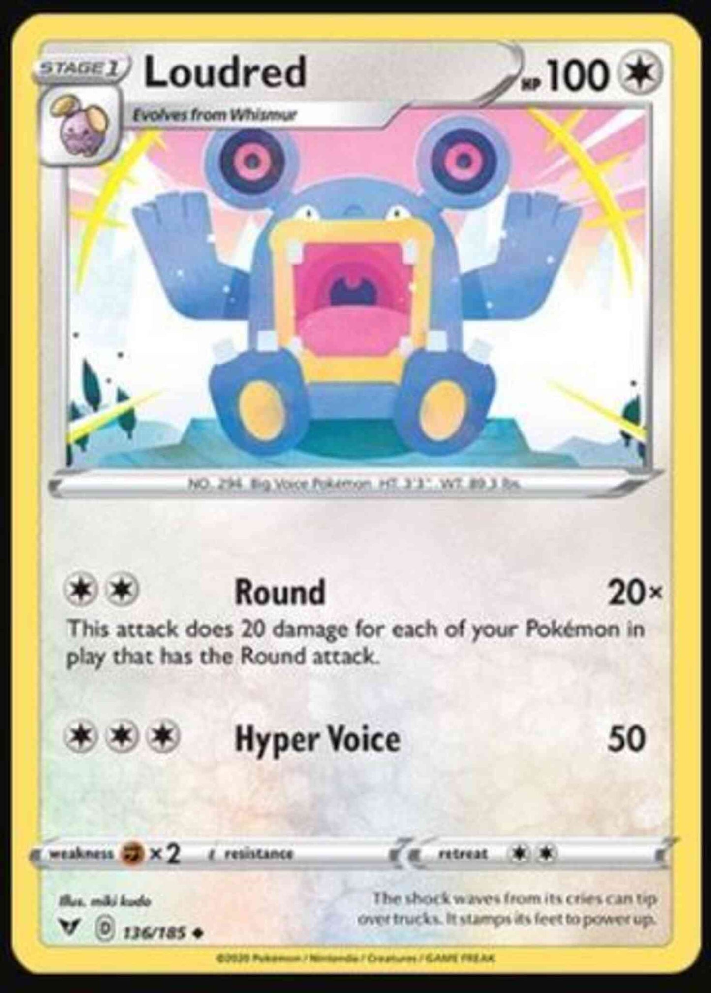Loudred - 136/185 - Uncommon [swsh4-136] [Non-Holo]