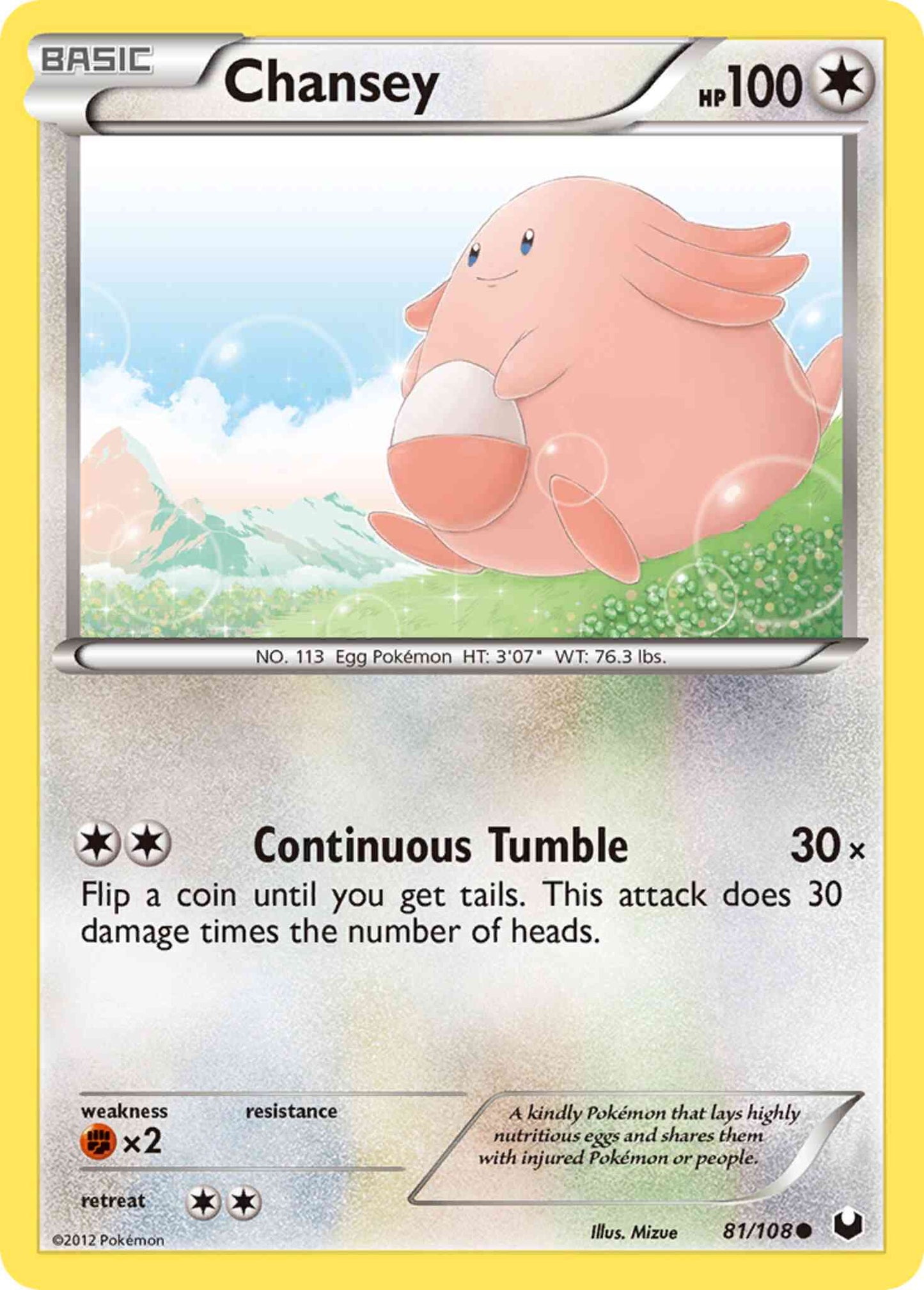 Chansey - 81/108 - Common [bw5-81] [Non-Holo]