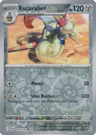 Escavalier - 102/159 - Uncommon [sv09-102] [Reverse Holo]