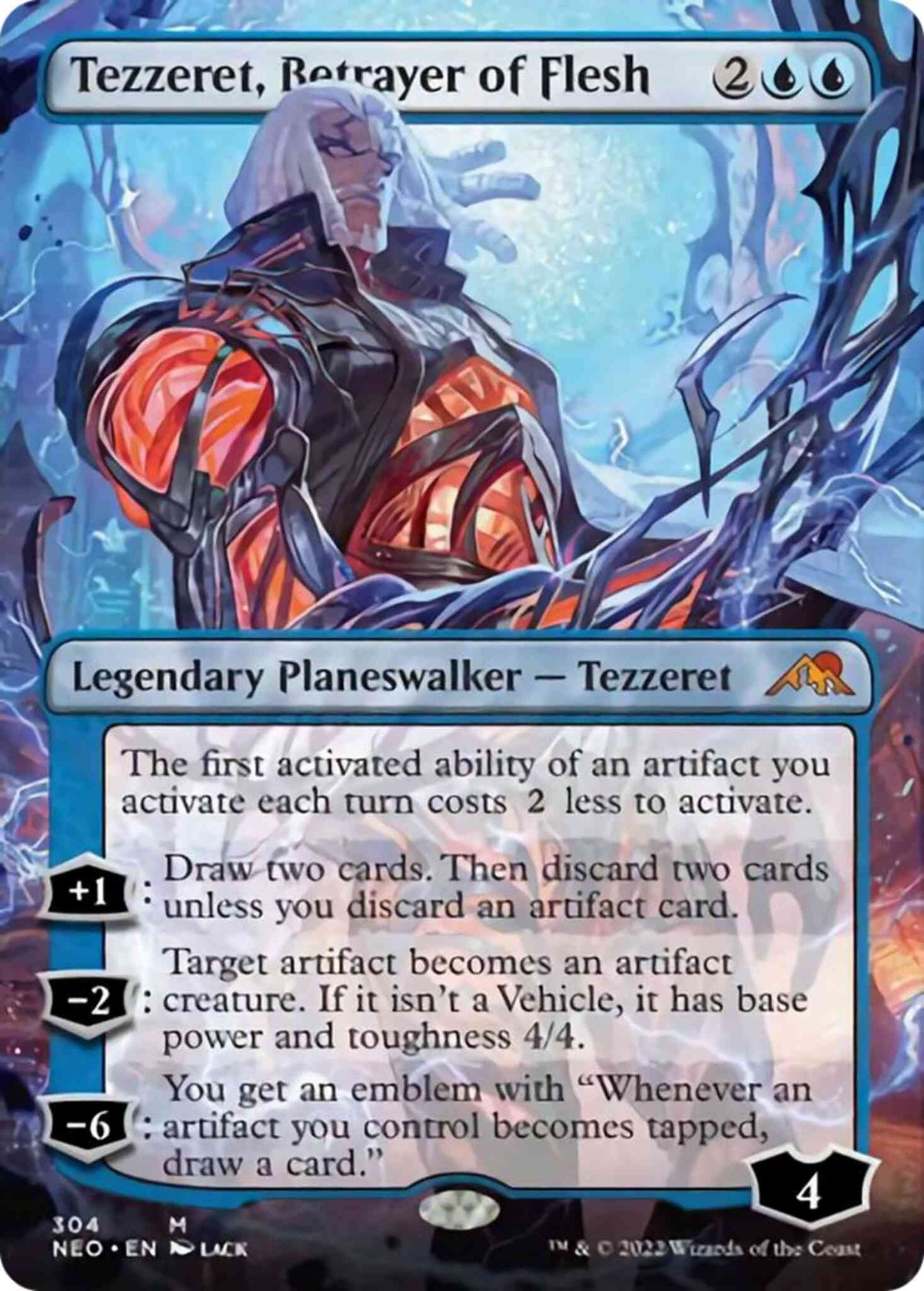 Tezzeret, Betrayer of Flesh [304] [Borderless] [Kamigawa:: Neon Dynasty] [Non-Foil]