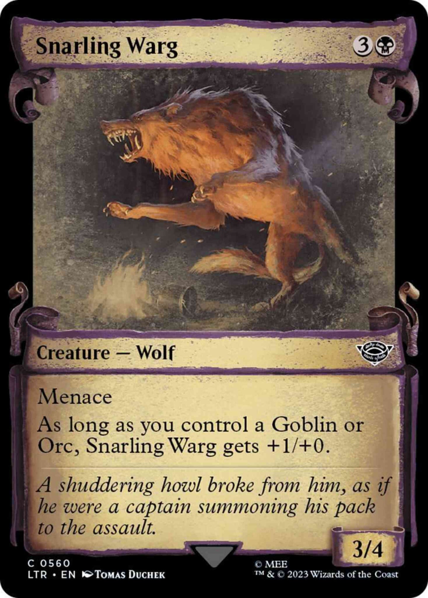 Snarling Warg [560] [Scrolls Showcase] [The Lord of the Rings: Tales of Middle-earth] [Non-Foil]