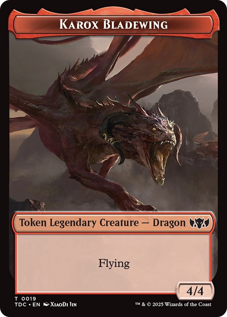 Copy Token (01) // Karox Bladewing Token (19) [TDM/TDC Set Symbol] [Tarkir: Dragonstorm: Commander: Tokens] [Non-Foil]