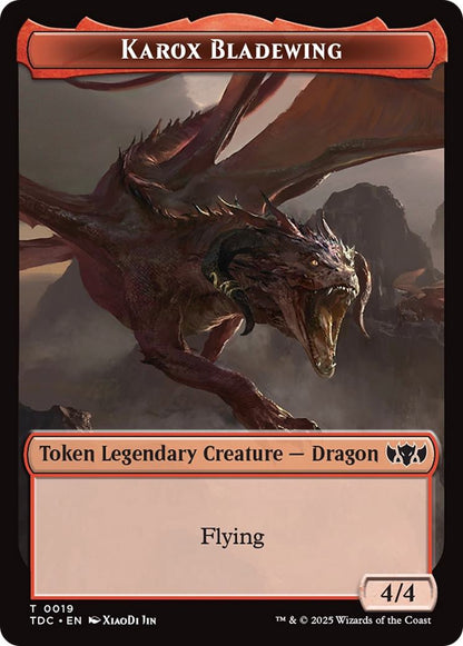 Copy Token (01) // Karox Bladewing Token (19) [TDM/TDC Set Symbol] [Tarkir: Dragonstorm: Commander: Tokens] [Non-Foil]