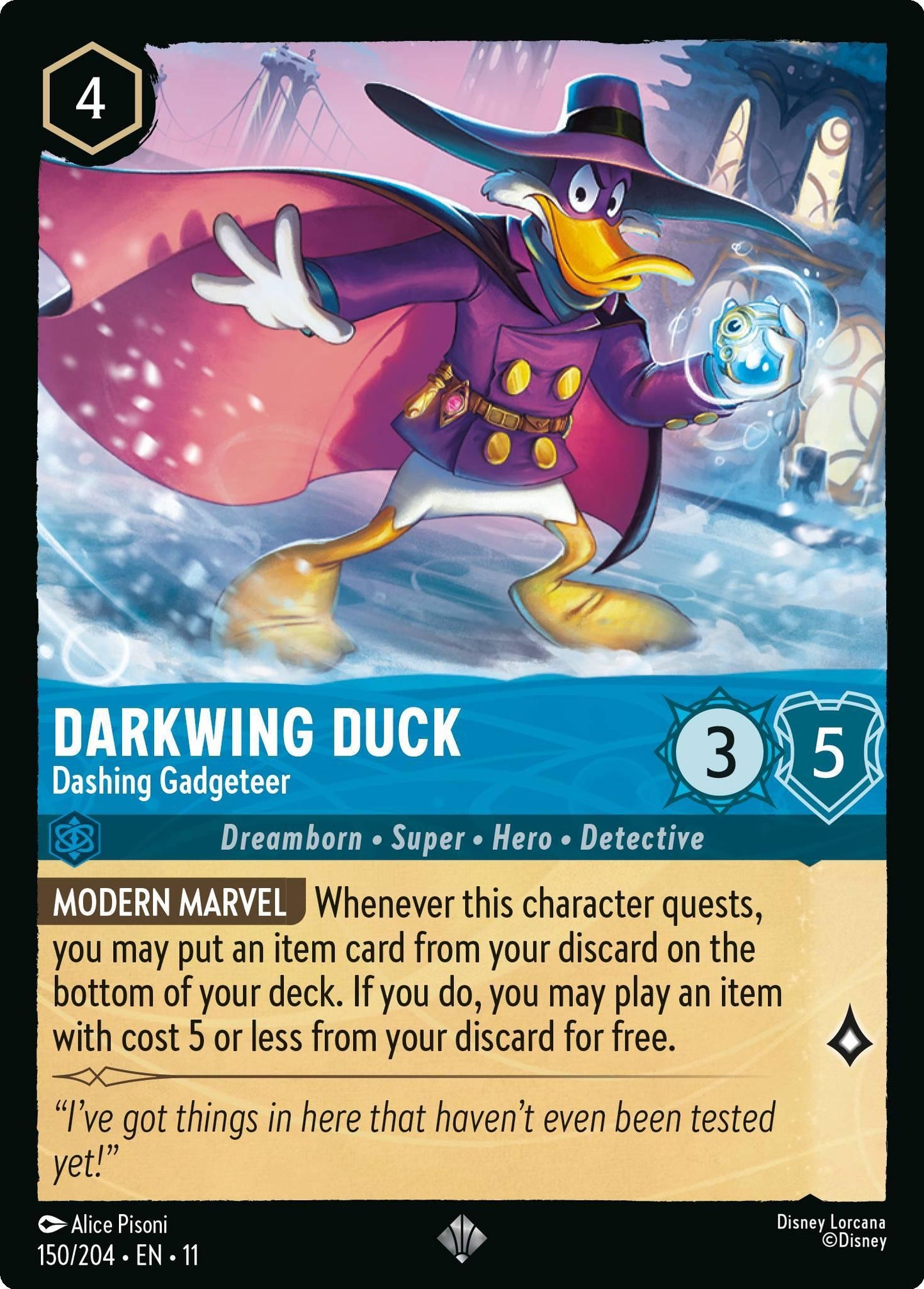 Darkwing Duck - Dashing Gadgeteer - 150/204 [Winterspell] [Non-Foil]