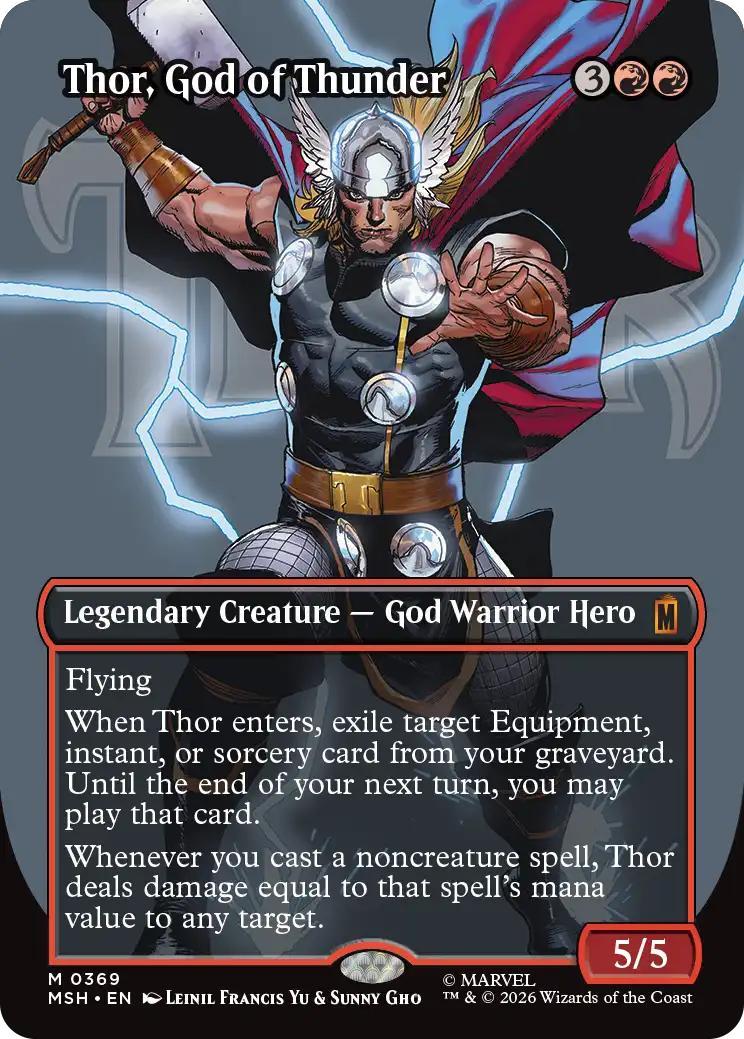 Thor, God of Thunder [369] [Borderless] [Logo] [Marvel Super Heroes] [Non-Foil]