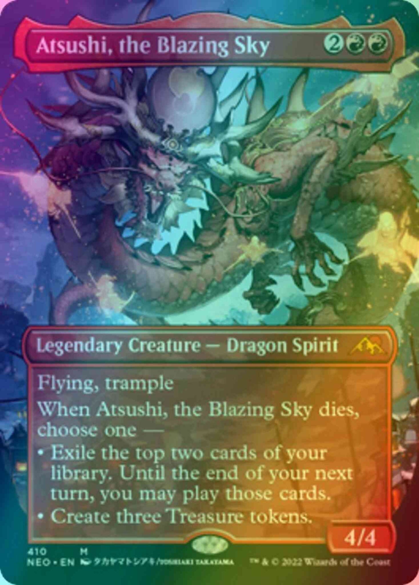 Atsushi, the Blazing Sky [410] [Borderless] [Kamigawa:: Neon Dynasty] [Foil]