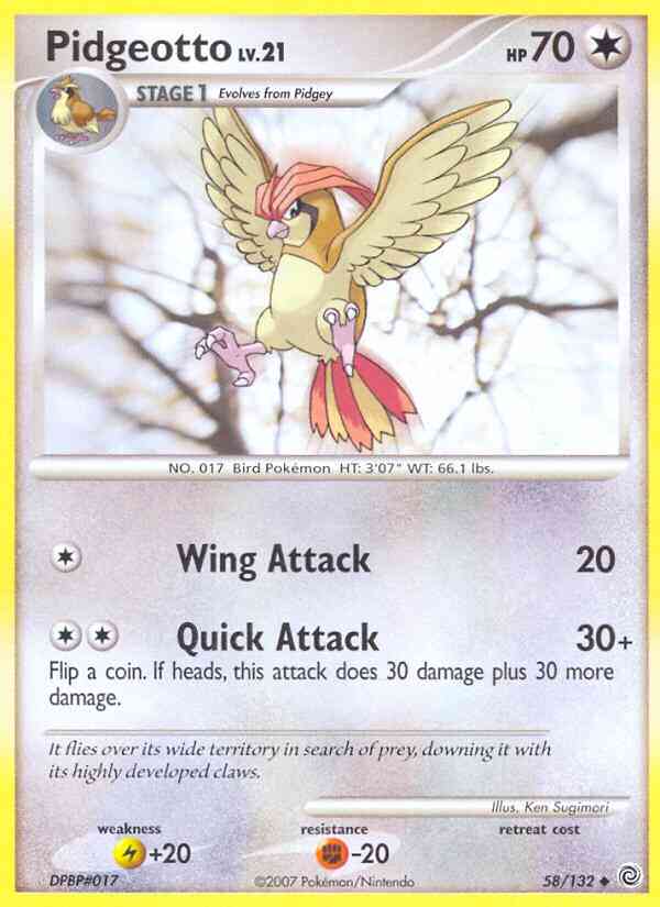 Pidgeotto - 58/132 - Uncommon [dp3-58] [Reverse Holo]