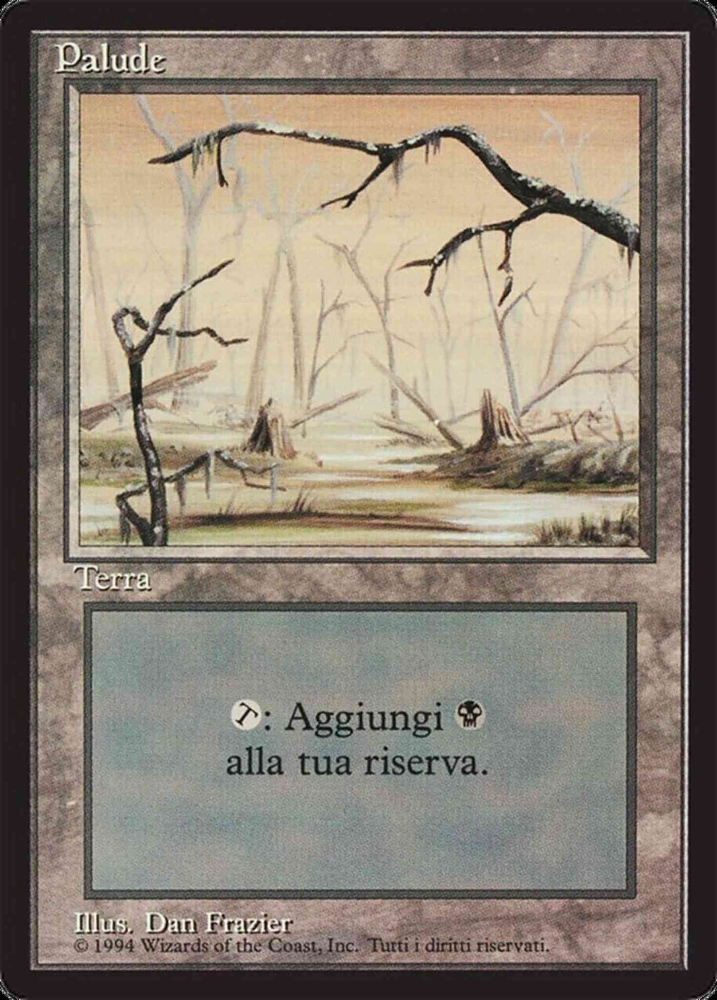 Swamp - Italian [Bottom Branch Vertical] [299] [Foreign Black Border: Italian] [Non-Foil]