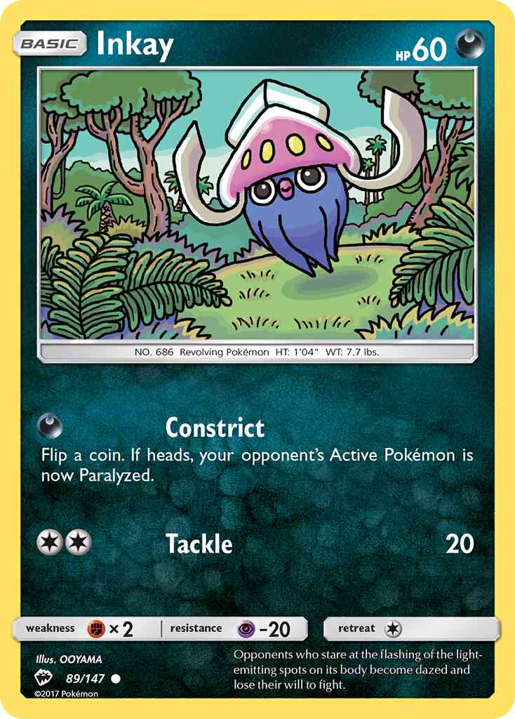 Inkay - 89/147 - Common [sm3-89] [Reverse Holo]