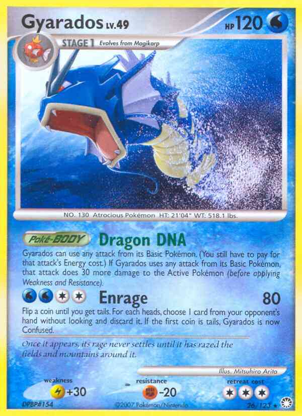 Gyarados - 26/123 - Rare [dp2-26] [Reverse Holo]