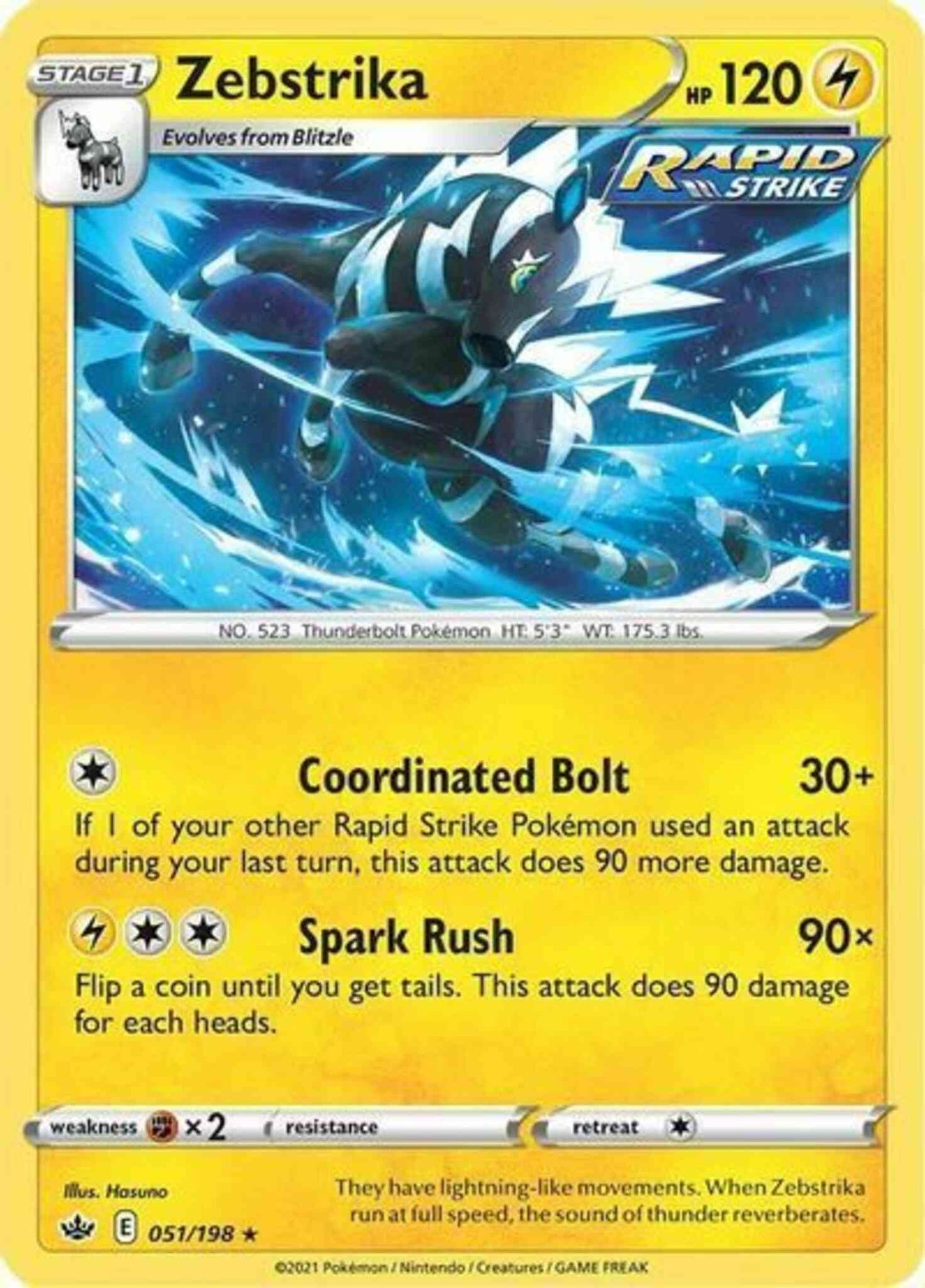 Zebstrika - 051/198 - Rare [swsh6-051] [Reverse Holo]