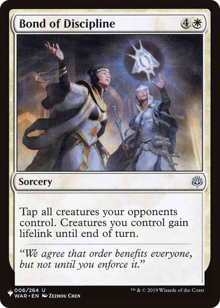Bond of Discipline [WAR-6] [The List] [Non-Foil]
