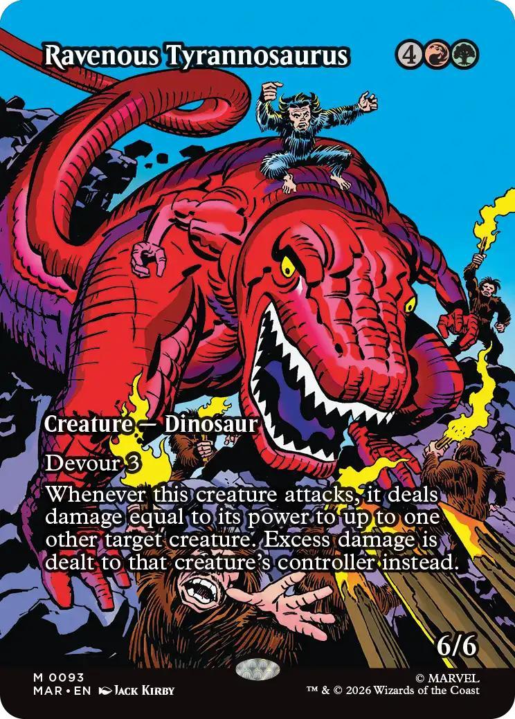 Ravenous Tyrannosaurus [93] [Borderless] [Source Material] [Marvel Universe] [Non-Foil]