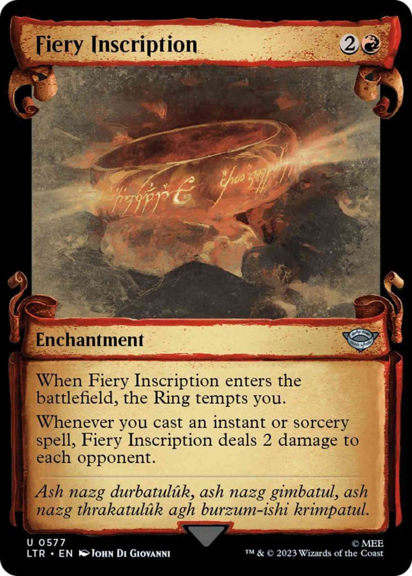 Fiery Inscription [577] [Scrolls Showcase] [The Lord of the Rings: Tales of Middle-earth] [Non-Foil]