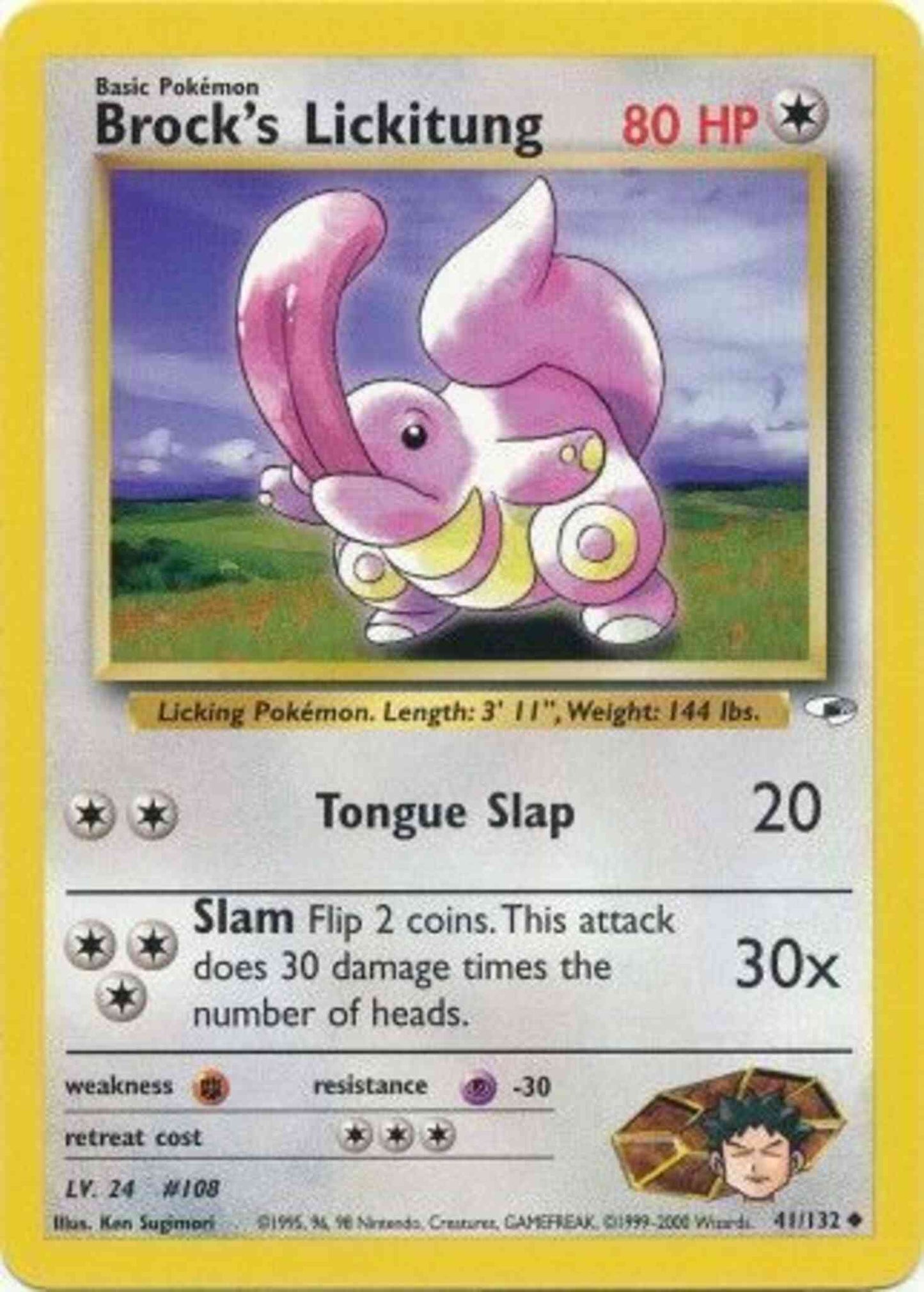 Brock's Lickitung - 41/132 - Uncommon - Unlimited [gym1U-41] [Non-Holo]