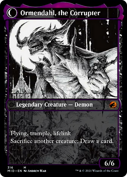 Jerren, Corrupted Bishop // Ormendahl, the Corrupter [316] [Eternal Night Showcase] [Innistrad: Midnight Hunt] [Non-Foil]