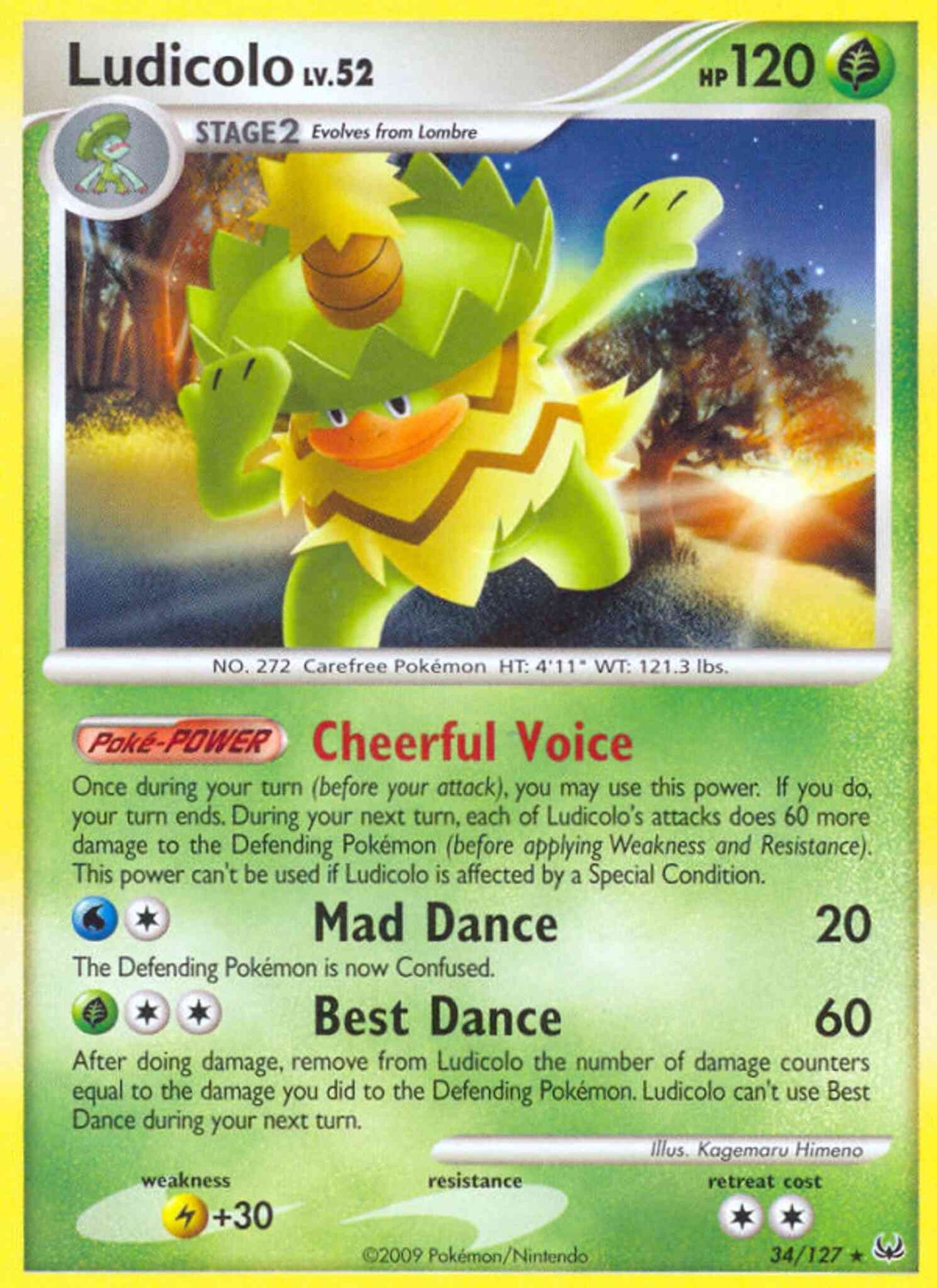 Ludicolo - 34/127 - Rare [pl1-34] [Reverse Holo]
