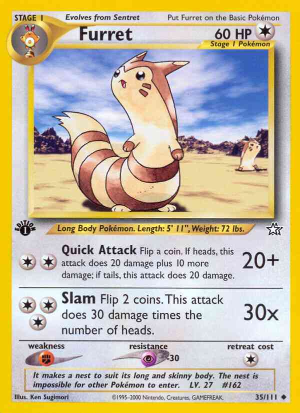 Furret - 35/111 - Uncommon - 1st Edition [neo1-35] [Non-Holo]