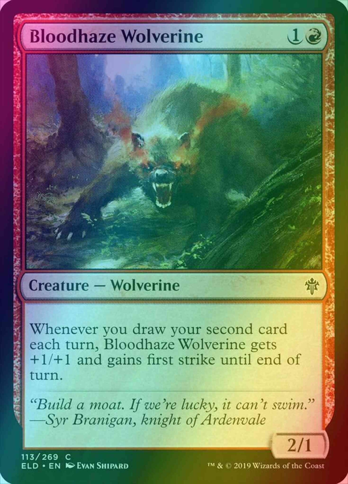 Bloodhaze Wolverine [113] [Throne of Eldraine] [Foil]