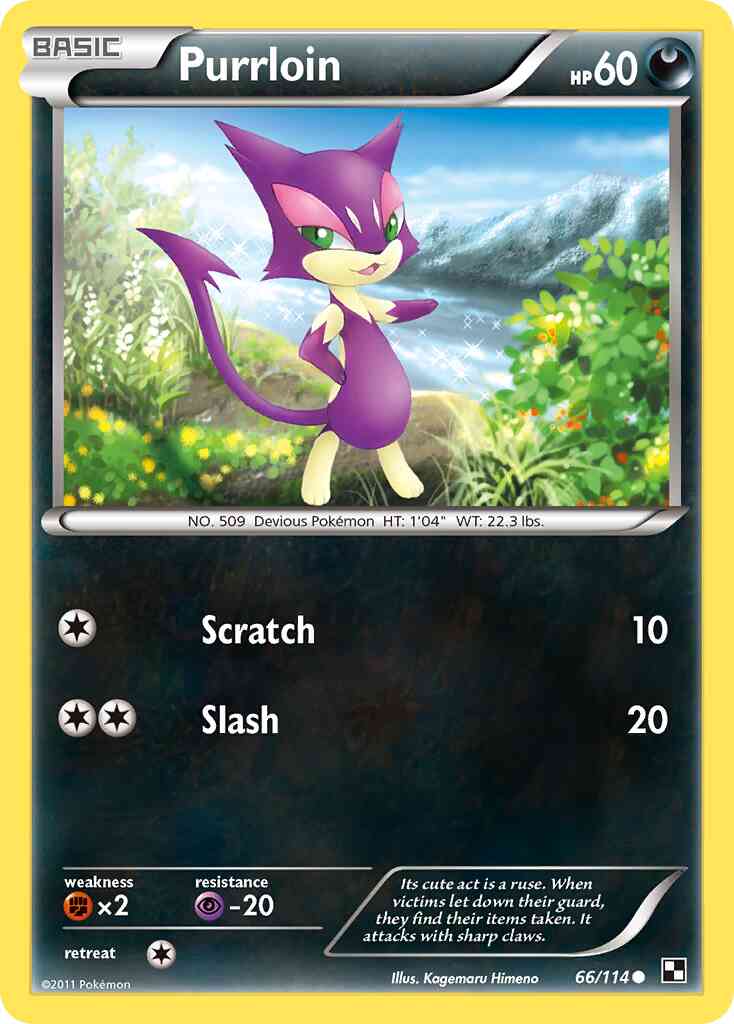 Purrloin - 66/114 - Common [bw1-66] [Non-Holo]