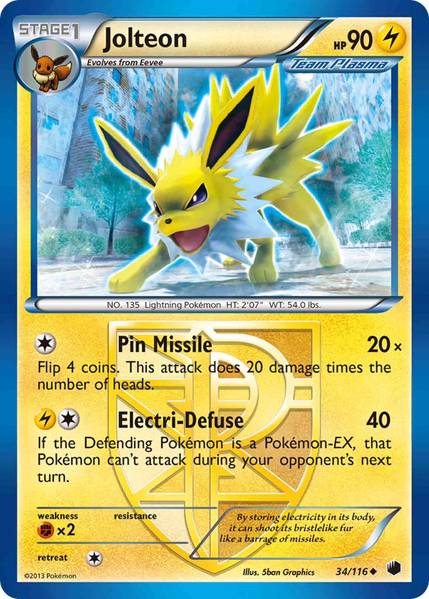Jolteon - 34/116 - Uncommon [bw9-34] [Non-Holo]