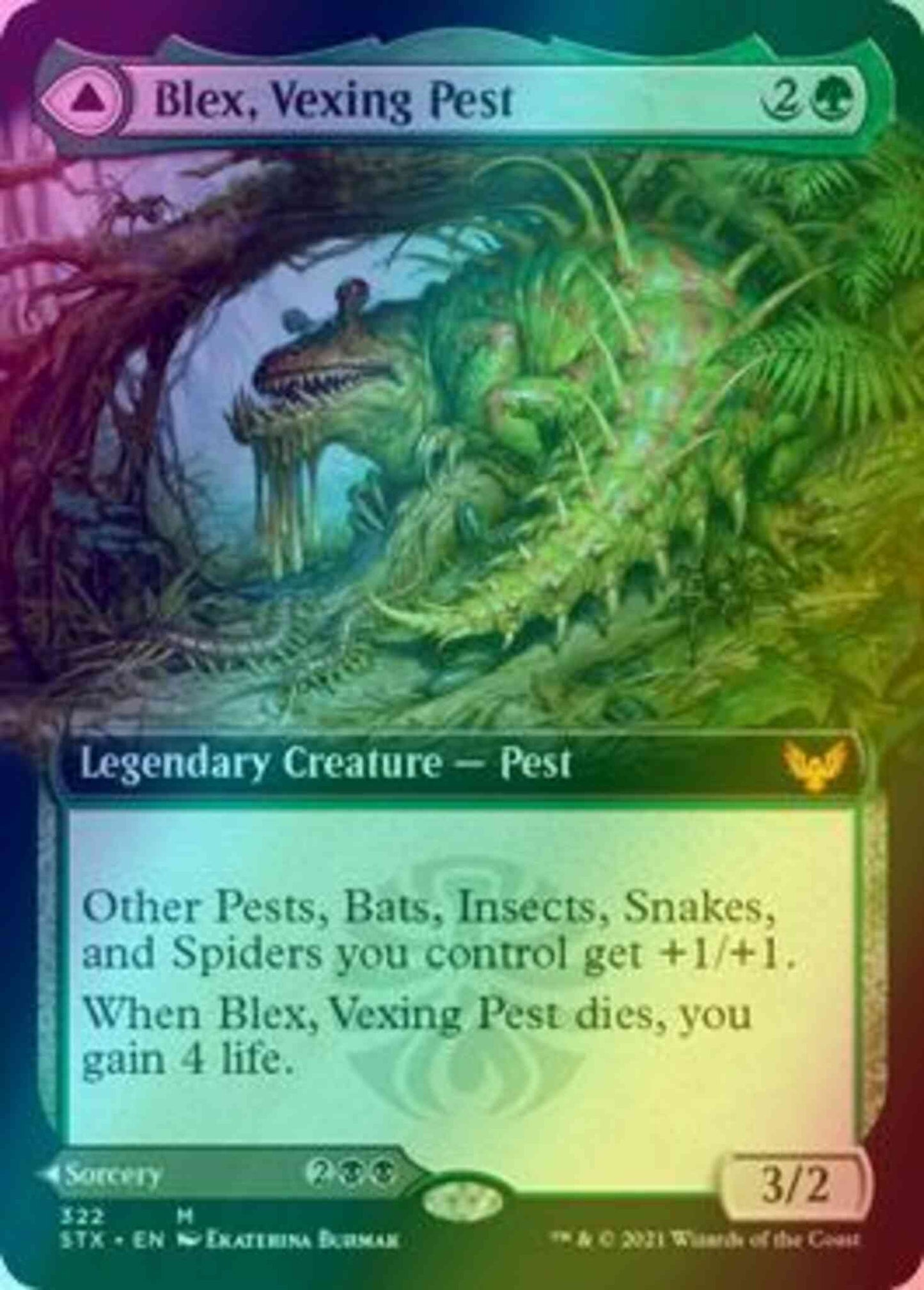 Blex, Vexing Pest // Search for Blex [322] [Extended Art] [Strixhaven: School of Mages] [Foil]