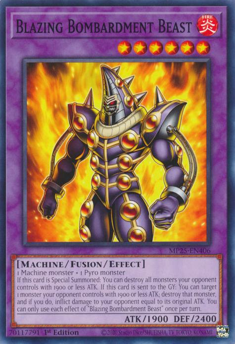 Blazing Bombardment Beast - MP25-EN406 - Common - 1st Edition