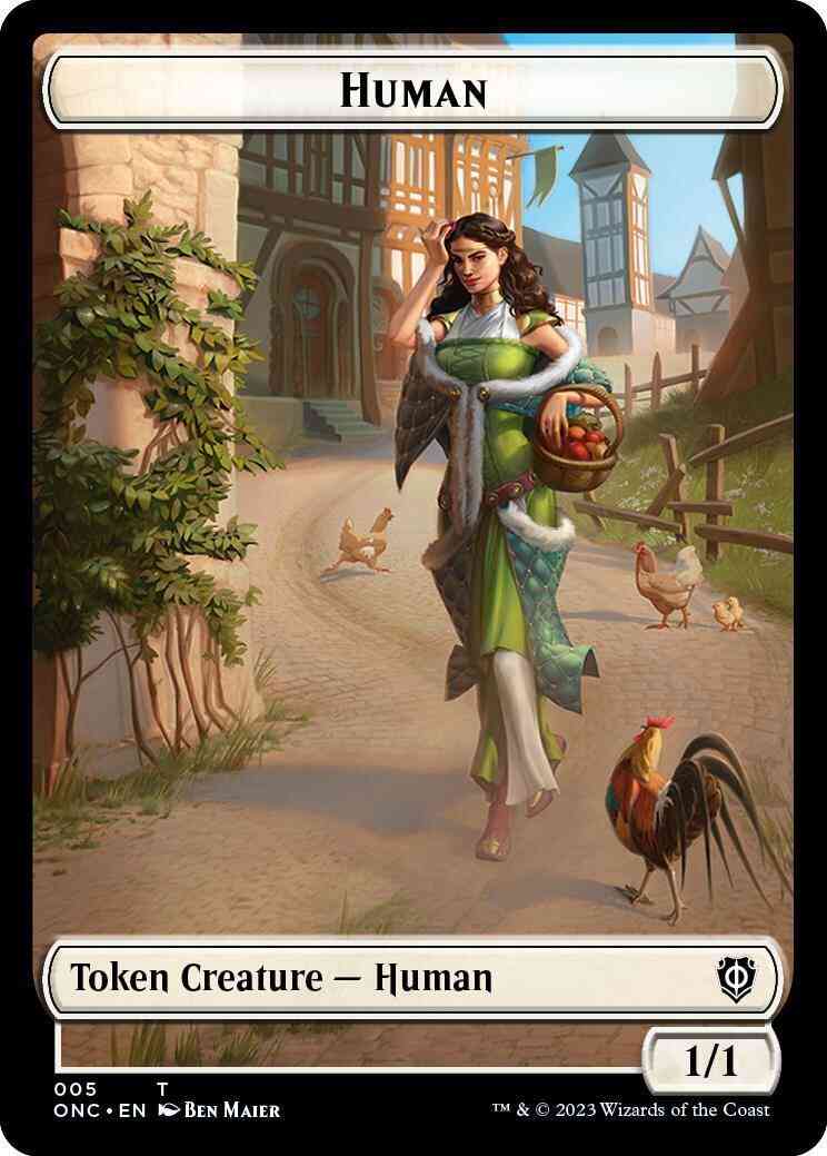 Human Token (05) // Spirit Token (09) [Phyrexia: All Will Be One: Commander: Tokens] [Non-Foil]
