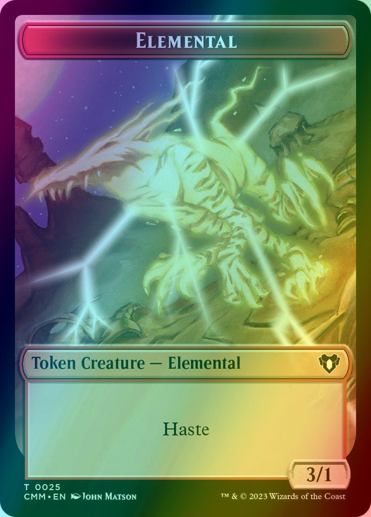 Eldrazi Token (01) // Elemental Token (25) [Commander Masters: Tokens] [Foil]